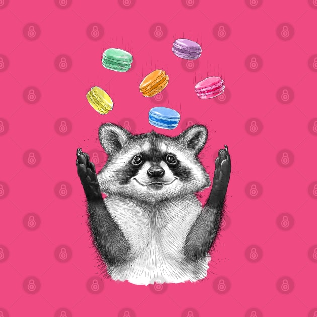 raccoon and macarons by NikKor