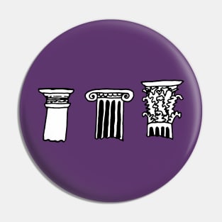 Doric, Ionic, Corinthian ancient Greece and Rome columns Pin