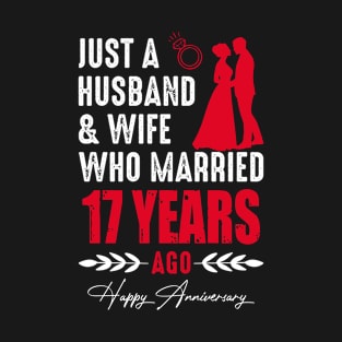wedding anniversary for Husband and Wife Who Married 17 Years Ago T-Shirt