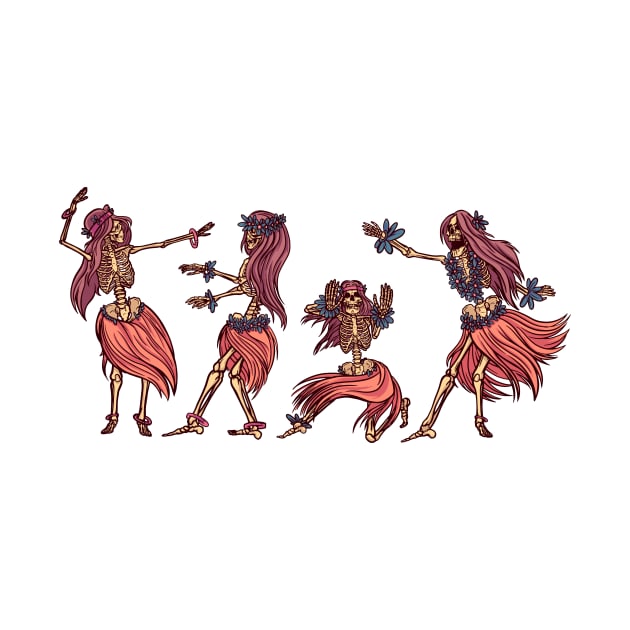 Vintage Skeleton Hula Girls by SLAG_Creative