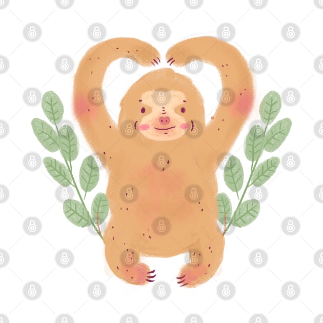 Lovely sloth illustration by KookyAngie