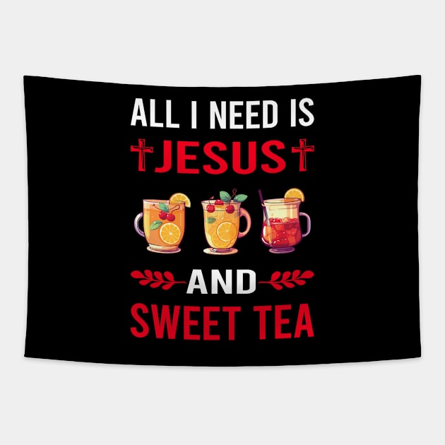 I Need Jesus And Sweet Tea Tapestry by Bourguignon Aror