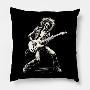 Rock & Roll Music Concert Festiwal Skeleton Halloween Guitar Pillow