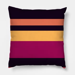 A splendid pot-pourri of Almost Black, Jazzberry Jam, Brick Red, Light Red Ochre and Butterscotch stripes. Pillow