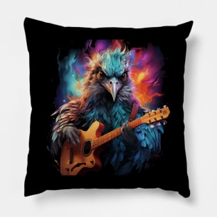 Emu Playing Guitar Pillow