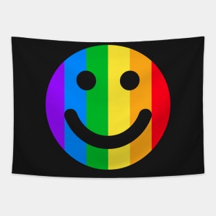 Gay Happy Face Rainbow LGBT Tapestry