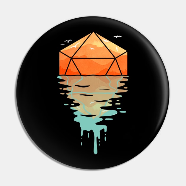 Rippling d20 - DnD Dungeons & Dragons D&D Pin by Glassstaff