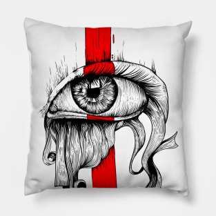 Red inked Eye Simple Pillow