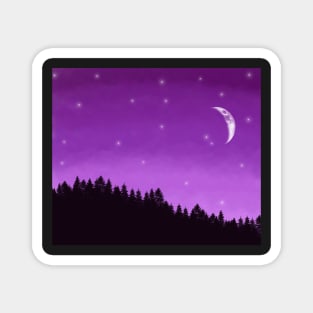 Purple sky and forest Magnet