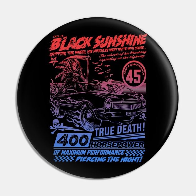 "BLACK SUNSHINE" RED BLUE HUE Pin by joeyjamesartworx