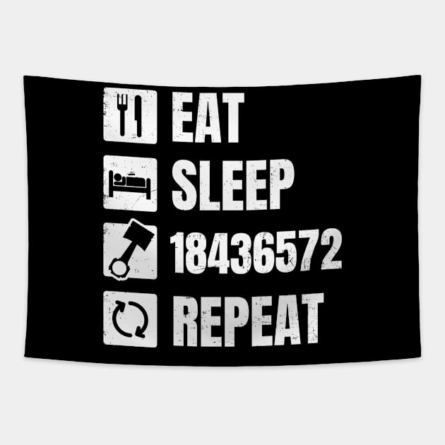 V8 Engine Shirt | Eat Sleep 18436572 Repeat Gift Tapestry by Gawkclothing