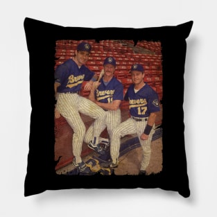 Paul Molitor, Robin Yount, and Jim Gantner in Milwaukee Brewers Pillow