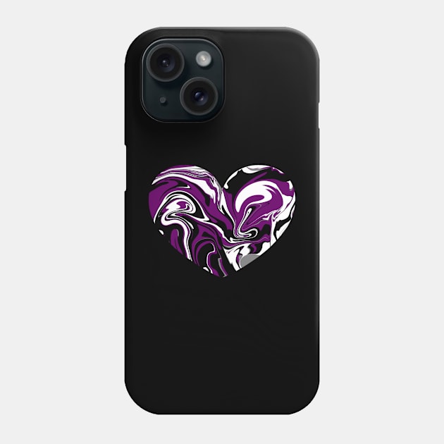 Asexual Pride Marble Heart Phone Case by nochi