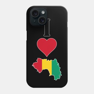 I Love Guinea Vertical I Heart Guinean National Flag Map Phone Case