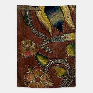 Antique Embroidered Velvet Tapestry