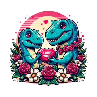 I Steal Hearts Valentines Day T-Rex T-Shirt