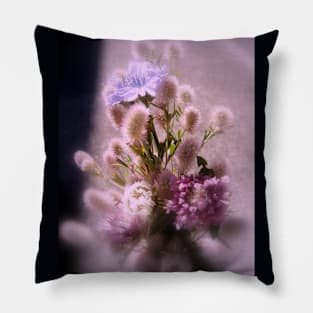 wildflower bouquet, pink Pillow