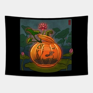 glass pumpkin fish tank Tapestry