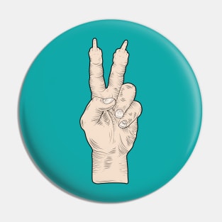 Peace Sign Finger Pin