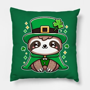 Kawaii Irish Sloth Cute St. Patrick's Day Lucky Animal  Pillow