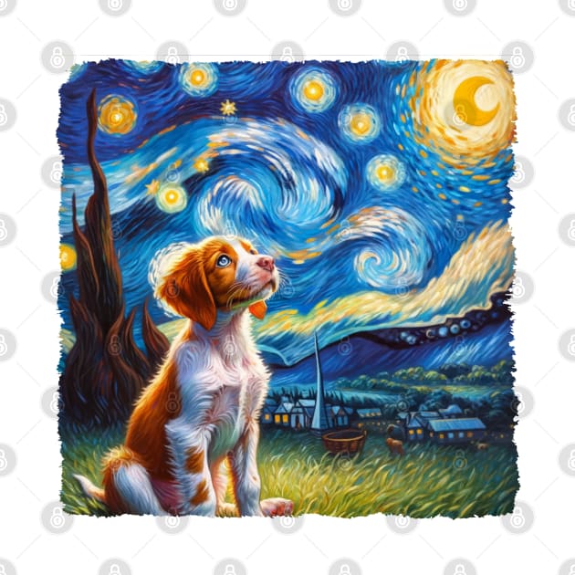 Starry Brittany Portrait - Dog Portrait by starry_night