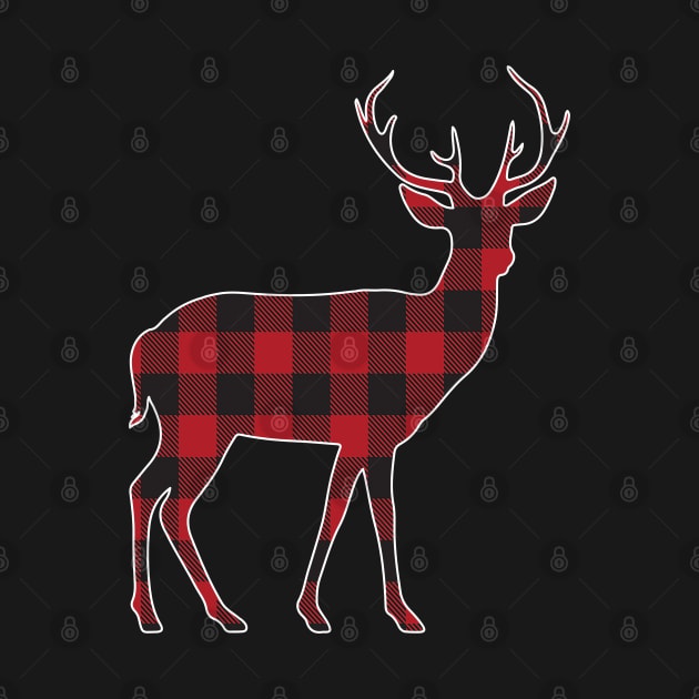 Christmas Buffalo Plaid Deer by sarahwainwright