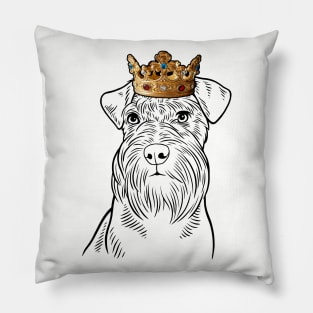 Schnauzer Dog King Queen Wearing Crown Pillow