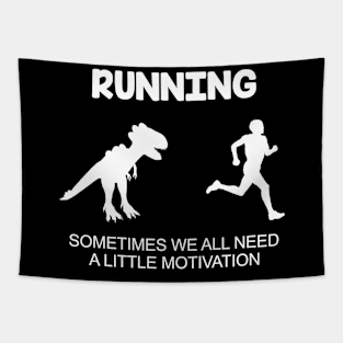 Running Motivation And Funny Dinosaur Meme Tapestry