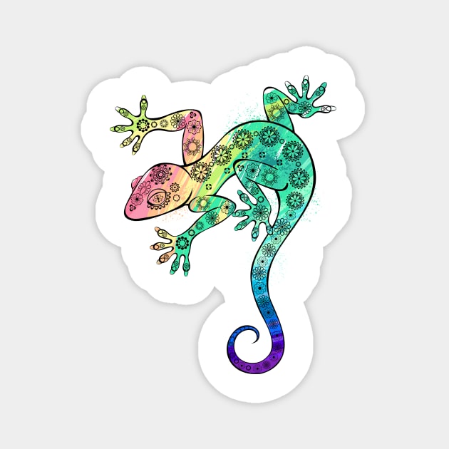 Rainbow Gecko Magnet by Blackmoon9