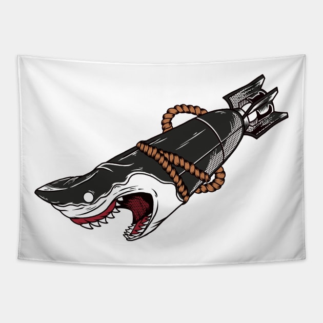 Shark Missile Tapestry by Ckllydh