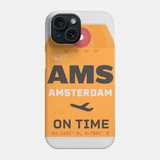 AMS Amsterdam luggage tag style Phone Case