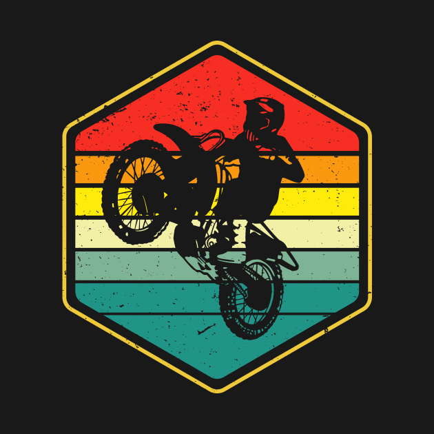 Vintage Motocross Dirt Bike Biker Retro Motorcycle by Foxxy Merch
