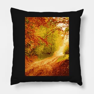 Dry Leaves Forest - Landscape Pillow