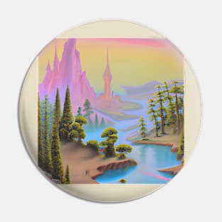 Fantasy cartoon Landscape Pin