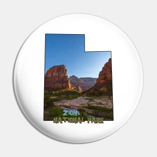 Utah State Outline (Zion National Park Angel's Landing) Pin