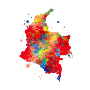 Colombia Map Watercolor Painting T-Shirt