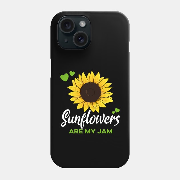 Sunflowers are my Jam flower Phone Case by Graphic Garden