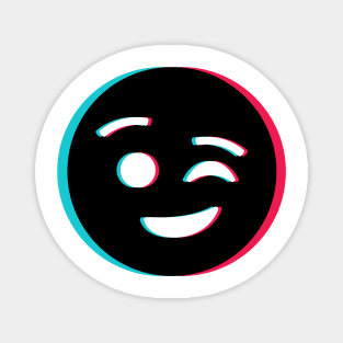 TikTok wink emoji smiley Black Magnet