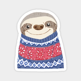 Sloth in a Christmas Jumper Magnet