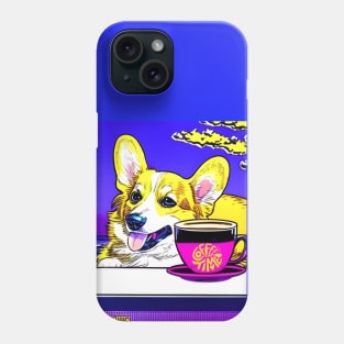 Corgi -  Short legs drinking coffee Phone Case