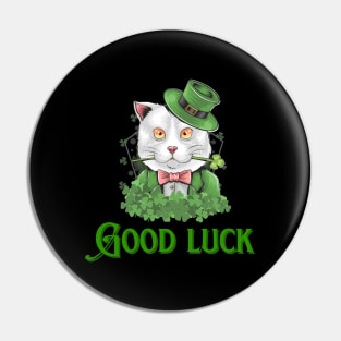 St. Patrick's Day, Good Luck Cat Day Pin