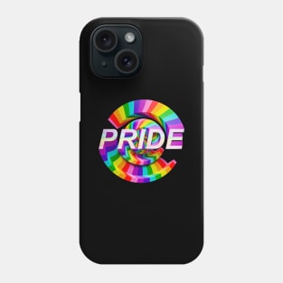 PRIDE word twisted in colorful rainbow flag LGBTQ Phone Case