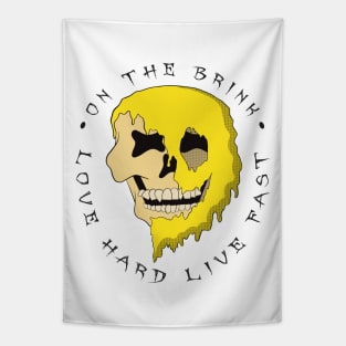 On The Brink - Love Hard Live Fast - Melting Skull - Yellow Version Tapestry