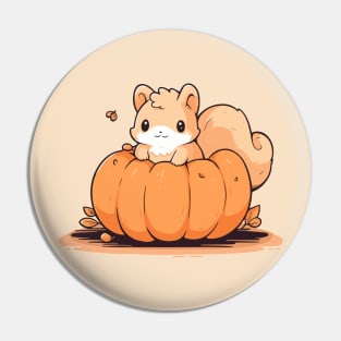 Squirrel in a pumpkin Pin