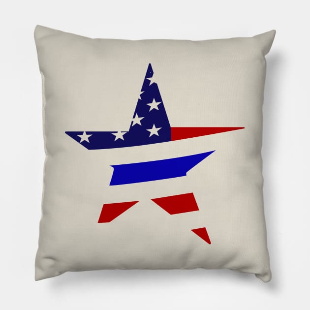 i back the blue American Flag Pillow by Coron na na 