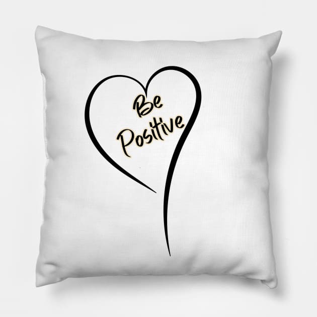 Be Positive Heart Pillow by AnimeVision