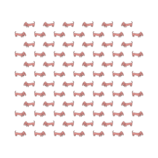 Rose Dachshund Pattern T-Shirt