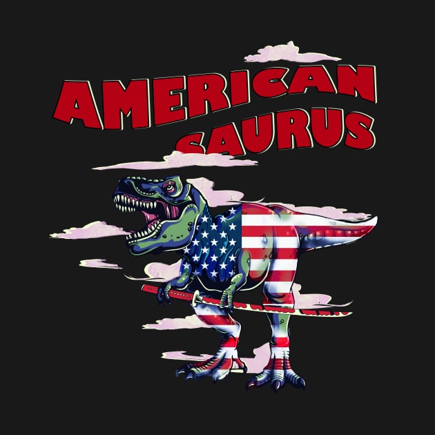 American Saurus, July 4th Unisex T-Shirt by Houndhand-Y