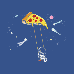 spaceman pizza slice fast food astronomy T-Shirt