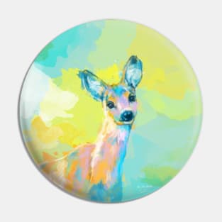 Doe Portrait, Forest Animal Painting Pin